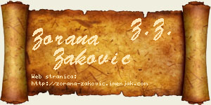 Zorana Zaković vizit kartica